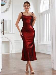 SHEIN Belle Vestido De Cola De Sirena Jacquard Para Mujer