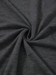 SHEIN EZwear 女式立領無袖背心上衣，適合夏季穿著，帶有褶皺，修身設計 - 深灰色 - 查看 6