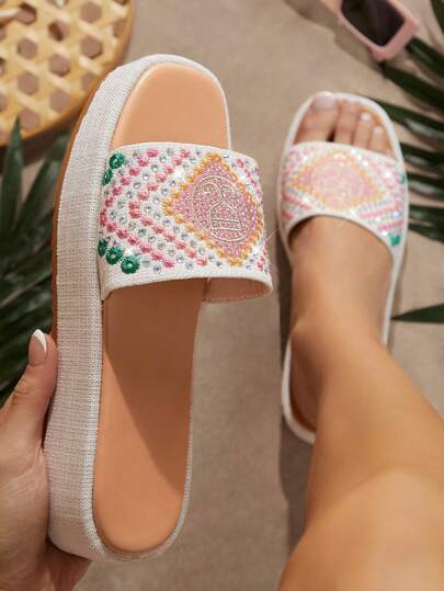 SHUZIA 女式楔形跟厚底涼鞋