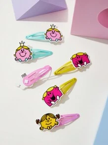 Mr Men Little Miss X SHEIN 6pcs/Set Cute BB Hair Clips For Girls For Daily Life - Multicolor - View 6