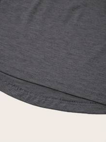 SHEIN EZwear 女式立領無袖背心上衣，適合夏季穿著，帶有褶皺，修身設計 - 深灰色 - 查看 3