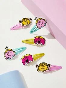 Mr Men Little Miss X SHEIN 6pcs/Set Cute BB Hair Clips For Girls For Daily Life - Multicolor - View 7