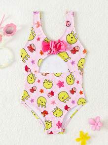 Em bé Cô gái Mùa hè Phim hoạt hình dễ thương Đại dương Thú vật In Áo tắm một mảnh - Nhiều màu - Xem 1