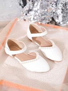 新款女童白珍珠時尚公主鞋,萬能風格 - 白色 - 查看 5
