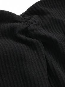 DAZY Solid Color Slim Fit Strappy Dress Prom Dress Elegant Sundress - Black - View 3