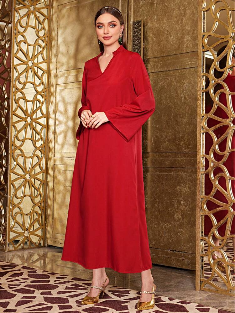 Ladies' Floral Embroidery Belted Coat And Solid Color Dress Kaftan 2pcs/Set, Moroccan Caftan, Elegant Luxury Evening Party Style 2 Piece Set Fall Cloth For Women