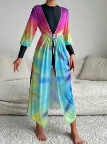 Swim Mulvari Traje De Baño De Una Pieza Negro Para Mujer Y Cubierta Con Diseño Teñido De Malla, Para Verano, Playa, Vacaciones, Viajes, Festivales, Piscinas Y Surf