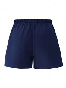 Celure Jupe-short asymétrique avec boucle métallique, taille grande pour femmes