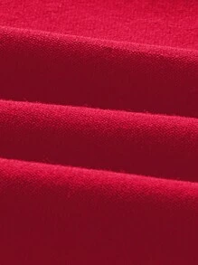 SHEIN MOD Áo thun nữ hở vai tay ngắn hở lưng đa năng thoải mái, phù hợp cho mùa hè - Đỏ - Xem 5