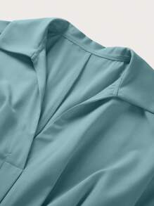 Chiquease 深v領長袖劈擦設計洋裝