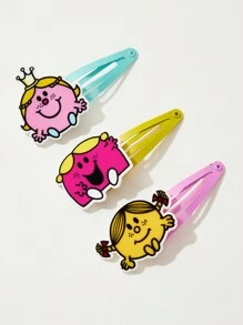 Mr Men Little Miss X SHEIN 6pcs/Set Cute BB Hair Clips For Girls For Daily Life - Multicolor - View 3