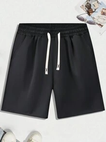 3件套男士夏季新款纯色休闲抽绳腰短裤 - 彩色 - 查看 3