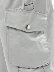 Manfinity Roghcode Men'S Side Cargo Pocket Wide Leg Pants - Light Grey - View 6