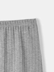 SHEIN LUNE 女性實色肋紋短褲襪 - 彩色 - 查看 4