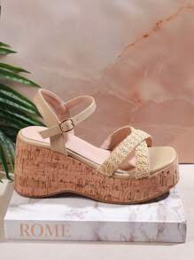 SHUZIA Women's Wedge Heel Thick Bottom Sandals