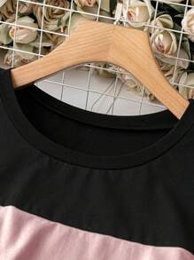 SHEIN LUNE Áo thun họa tiết da báo khối màu cỡ lớn, họa tiết da báo, áo phông nữ, cho mùa hè - Nhiều màu - Xem 5