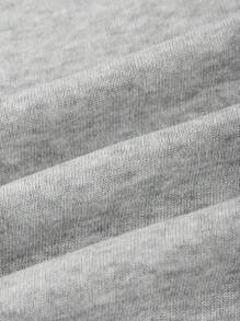 SHEIN 女式青年佈細節鬆緊腰運動褲 - 淺灰色 - 查看 4