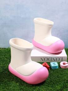 兒童拼色時尚雨鞋,適合日常穿著 - 米色 - 查看 5