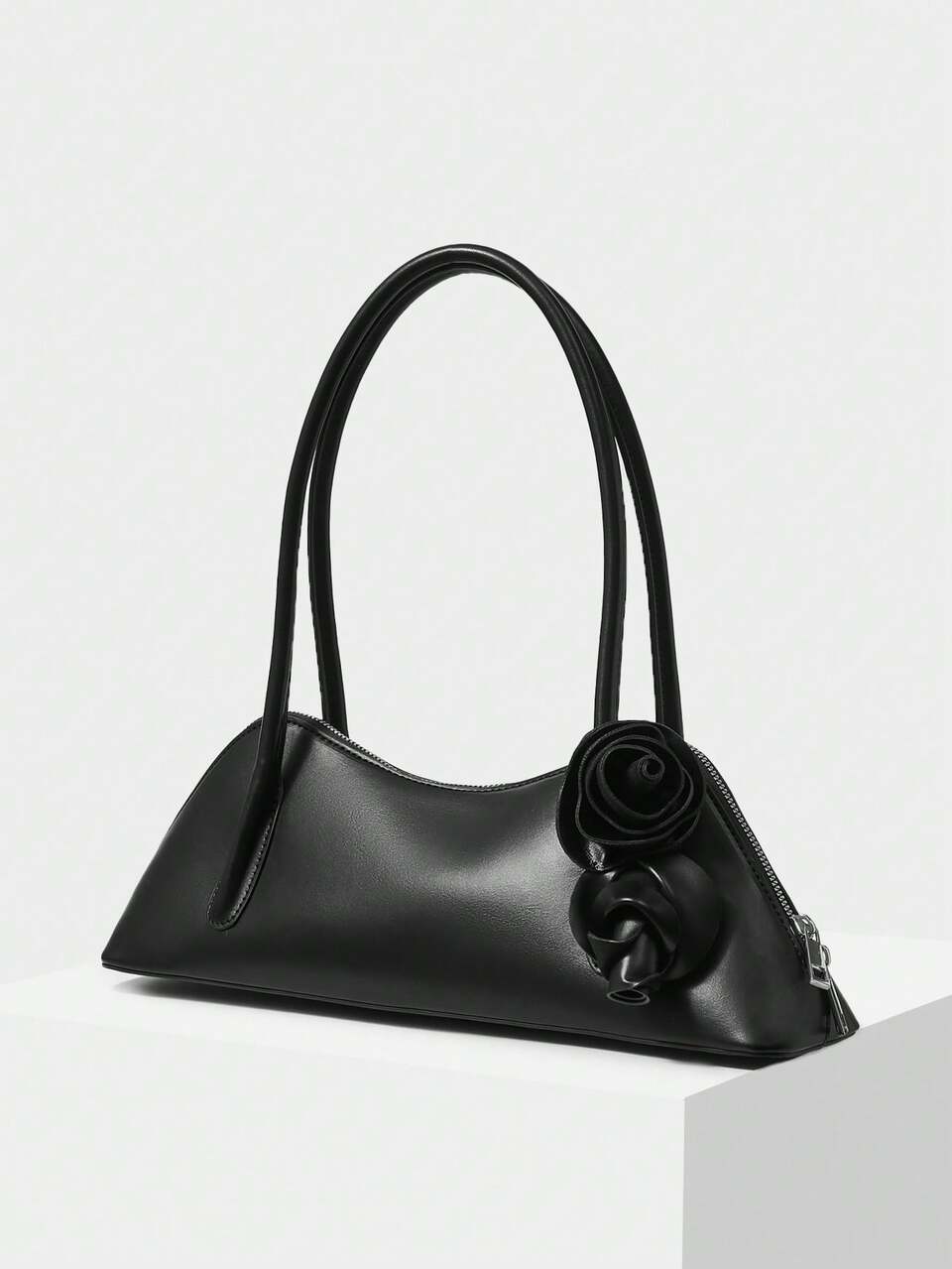 WOMEN'S COMMUTE 3D FLOWER DECORATION ZIPPER SHOULDER BAG, VALENTINES