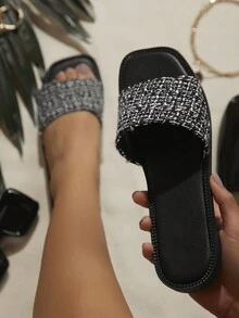 女士平底涼鞋 - 黑色 - 查看 5