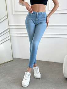 Slim Fit Skinny Jeans - Light Wash - View 5