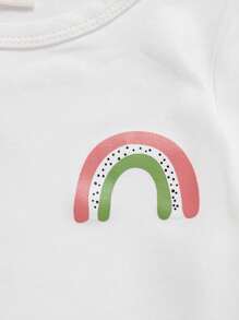 Cozy Pixies 3pcs Baby Girl Cartoon Animal Pattern Round Neck Straight Shoulder Tops Set - White - View 7