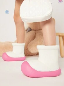 兒童拼色時尚雨鞋,適合日常穿著 - 米色 - 查看 4