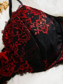 Conjunto de lencería sexy talla grande, con aro, 4 piezas, para el Día de San Valentín