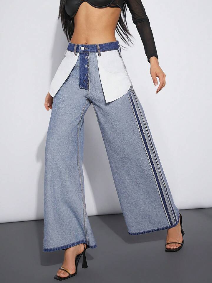 【Raucohouse】Morgan reverse pocket wide denim pants Raucohouse】Morgan reverse pocket wide denim pants