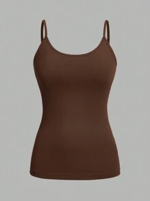 SHEIN EZwear 4pcs Pack Casual Minimalist Versatile Camisole Tops, Fitted For Women, Suitable For Summer Back To School - Multicolor - View 7