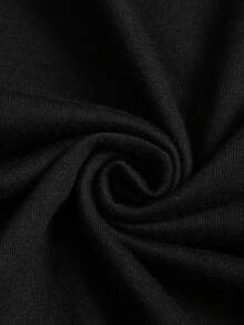 SHEIN EZwear In Đầu lâu Ngắn tay Áo thun - màu đen - Xem 4