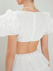 Enchnt Vestido Sin Mangas Para Mujer Con Diseño De Cintura De Hueco Y Dobladillo Escalonado