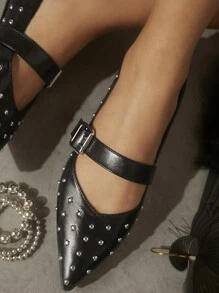 SHUZIA Ladies' Flat Shoes - Black - View 6