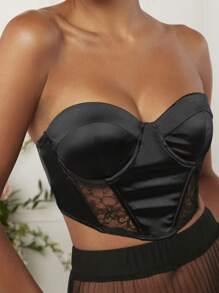 Hauture 蕾絲拼接胸衣短款上衣