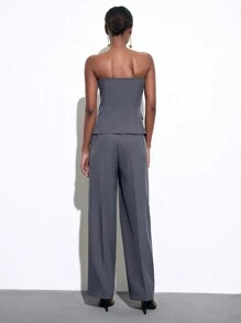 BizChic 女式纯色不对称腰身西装裤