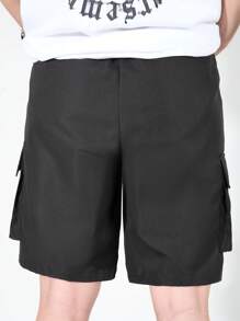 SHEIN Teen Boys' Casual Simple Cargo Style Pocket Shorts