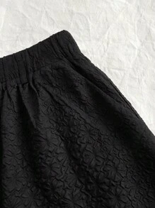 SHEIN EZwear Falda de mujer tejida en color negro - Negro - Ver 3