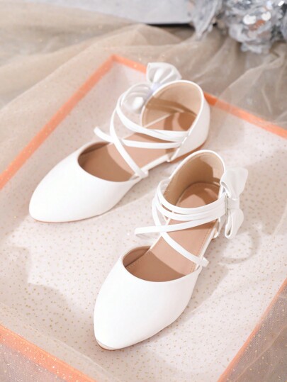 New Style Girls' Ballet Shoes With Cross Straps, Multiple Straps And Comfortable Flat Sole