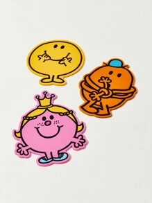 Mr Men Little Miss X SHEIN 3入組可愛的卡通設計杯墊 - 彩色 - 查看 4