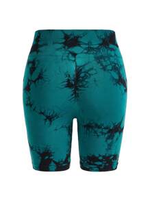 Easithlete Plus Size Tie-Dye Sports Shorts Legging Shorts - Multicolor - View 7