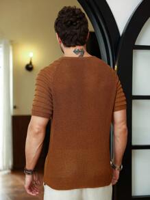 Manfinity Homme Pull Tricoté À Manches Courtes Et Col Rond Raglan Pour Hommes