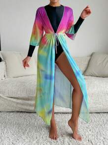 Swim Mulvari Traje De Baño De Una Pieza Negro Para Mujer Y Cubierta Con Diseño Teñido De Malla, Para Verano, Playa, Vacaciones, Viajes, Festivales, Piscinas Y Surf