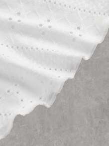 SHEIN EZwear 白色針織加大尺碼女士褶皺背心上衣