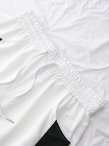 Manfinity LEGND Men's Letter Printed Short Sleeve T-Shirt And Shorts Set - Multicolor - View 7