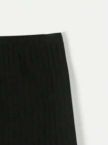 SHEIN LUNE 女性實色肋紋短褲襪 - 彩色 - 查看 5