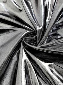 EgrlEra 银色露肩T恤，Y2K风格，适合秋季女性穿着。 - 銀色 - 查看 3