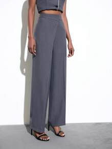 BizChic 女式纯色不对称腰身西装裤