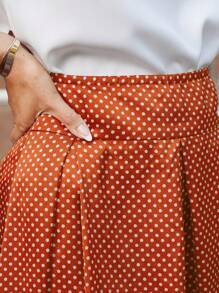 SHEIN Clasi Women's Polka Dot Printed Pleated Skirt