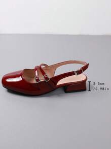 Autumn Fashion Women Flat Shoes Wine Red, Spring Low Heel Mary Jane Shoes, Summer Chunky Heel Sandals, Wedge Closed Toe Heeled Slippers