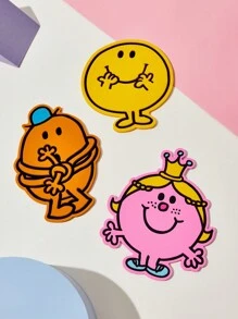Mr Men Little Miss X SHEIN 3入組可愛的卡通設計杯墊 - 彩色 - 查看 2